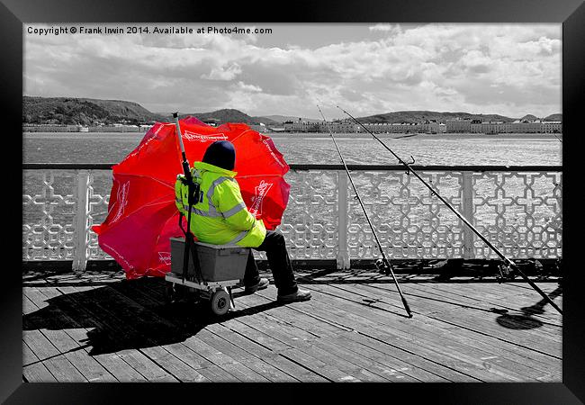  Fishing on the pier colour popped Framed Print by Frank Irwin