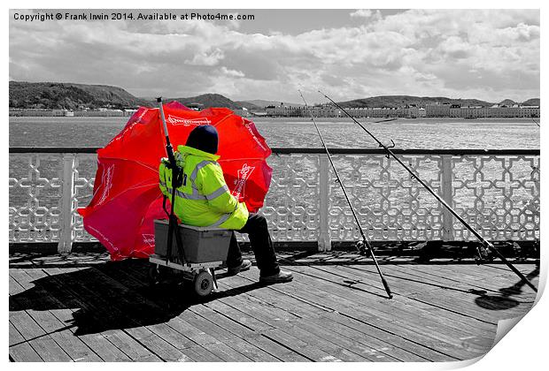  Fishing on the pier colour popped Print by Frank Irwin