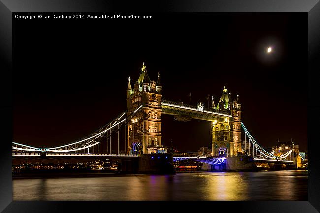  Moon over Tower bridge Framed Print by Ian Danbury