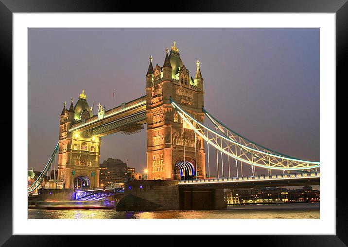  Tower Bridge, London Framed Mounted Print by Satya Adt