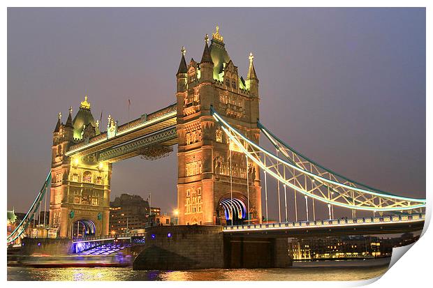  Tower Bridge, London Print by Satya Adt