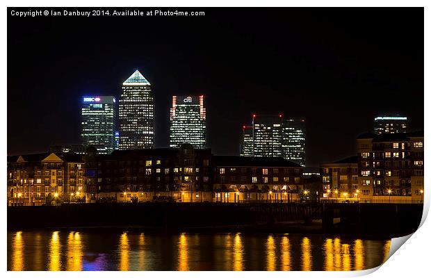  Canary Wharf from Wapping Print by Ian Danbury