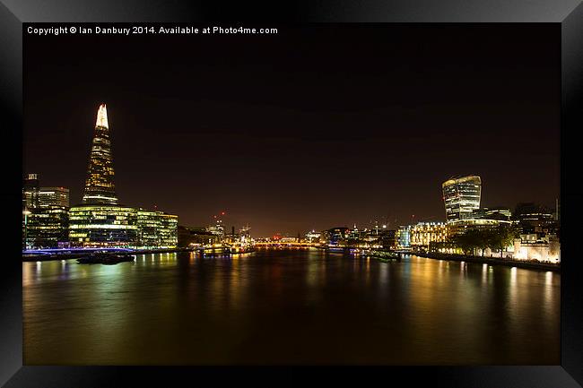  Thames Night View Framed Print by Ian Danbury