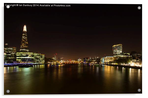  Thames Night View Acrylic by Ian Danbury