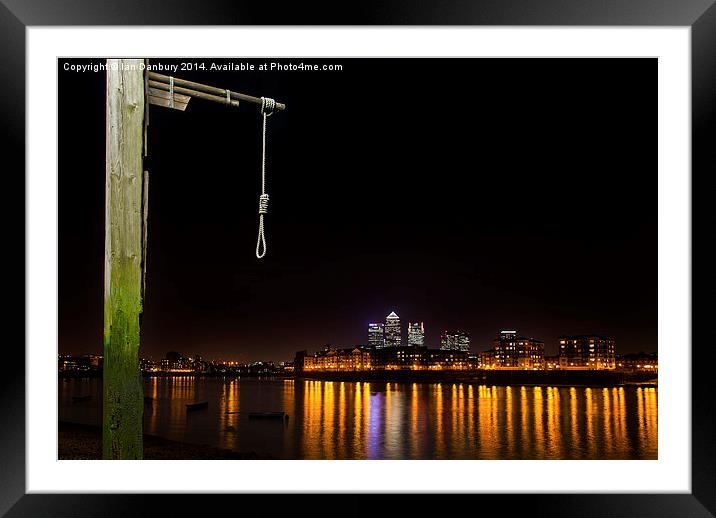  Hangmans View of Canary Wharf Framed Mounted Print by Ian Danbury