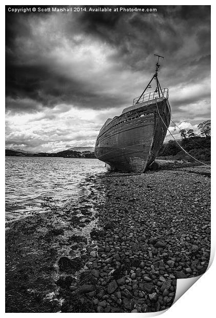 Wreck at Corpach Print by Scott K Marshall