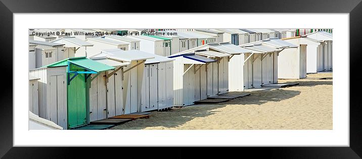 Beach Huts at Ostend Framed Mounted Print by Paul Williams