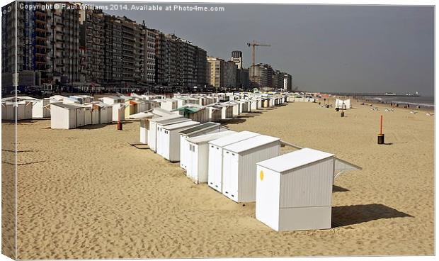 Beach Huts at Ostend 2 Canvas Print by Paul Williams