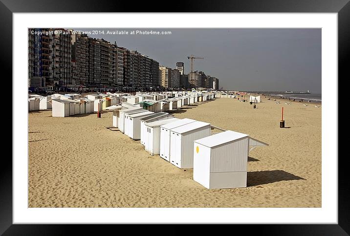 Beach Huts at Ostend 2 Framed Mounted Print by Paul Williams