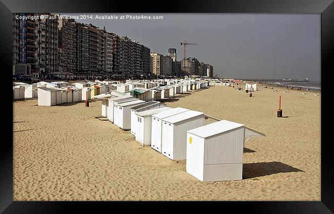 Beach Huts at Ostend 2 Framed Print by Paul Williams