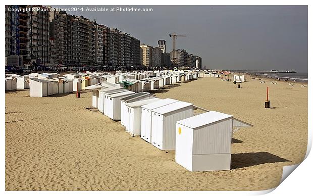 Beach Huts at Ostend 2 Print by Paul Williams