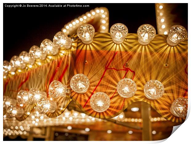 stall lights Print by Jo Beerens