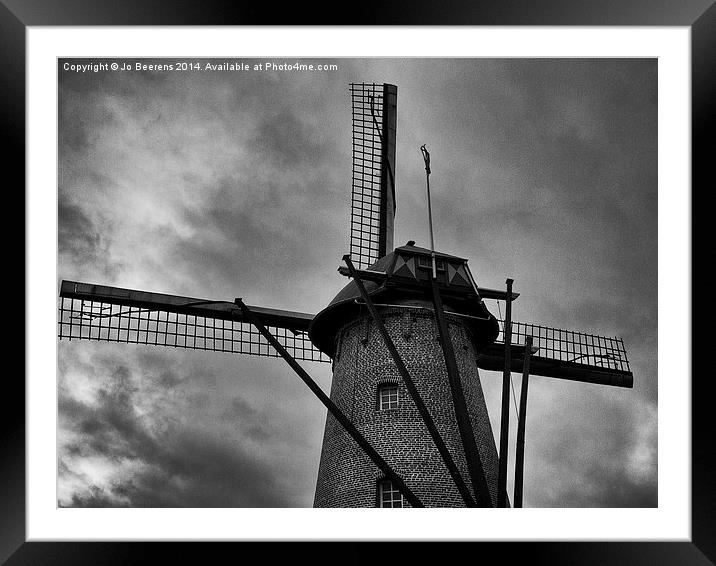 dutch windmill Framed Mounted Print by Jo Beerens