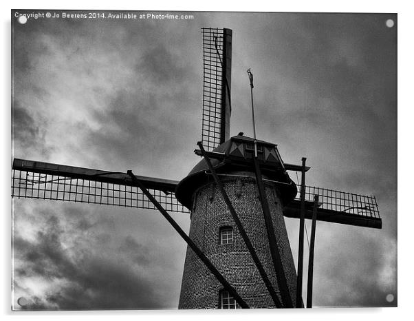 dutch windmill Acrylic by Jo Beerens