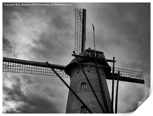 dutch windmill Print by Jo Beerens