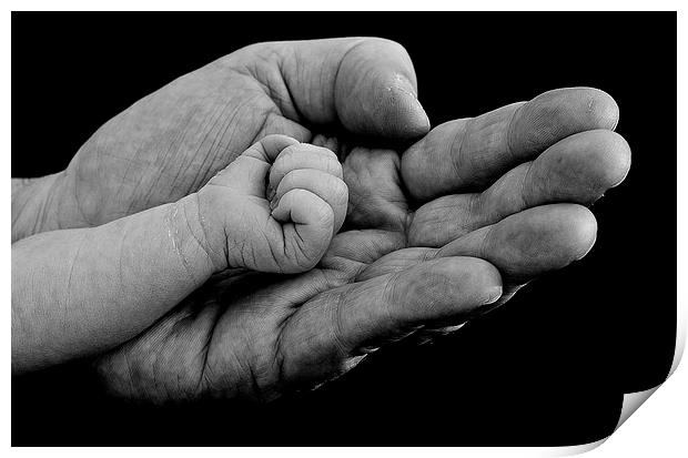 Hand in hand Print by Simon Gerhand