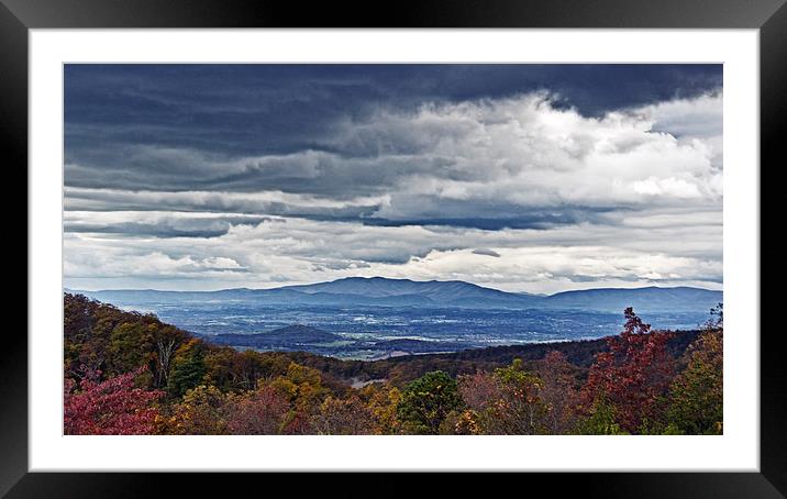 Fall Panoramic Of Skyline Drive Framed Mounted Print by Tom and Dawn Gari