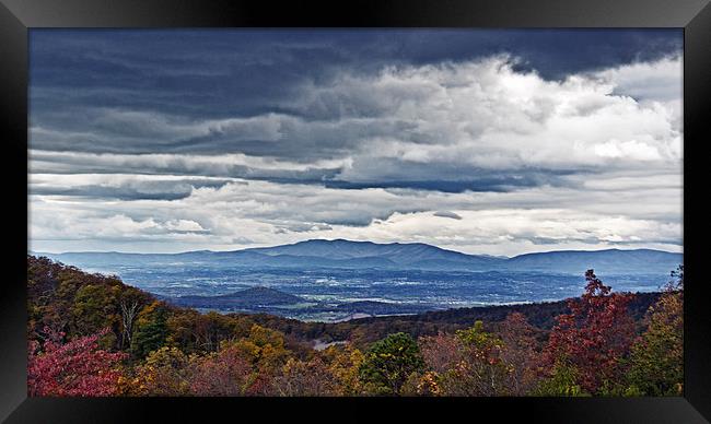  Fall Panoramic Of Skyline Drive Framed Print by Tom and Dawn Gari