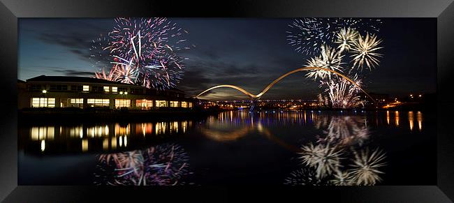  Infinity Fireworks Panoramic Framed Print by Dave Hudspeth Landscape Photography
