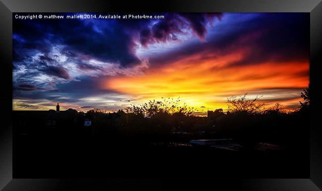  The Beginning of the End Framed Print by matthew  mallett