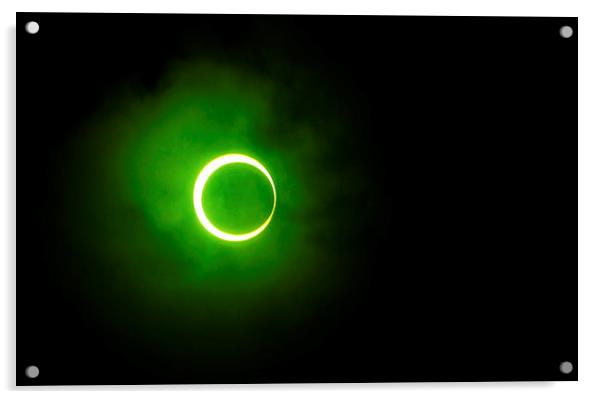  15 January 2010 Solar Eclipse Maldives  Acrylic by Jenny Rainbow