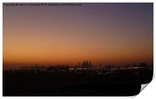  Dubai skyline Print by Yasmin Jeevanjee