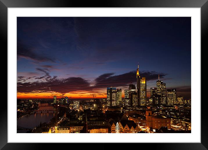 Skyline Frankfurt Framed Mounted Print by Thomas Schaeffer