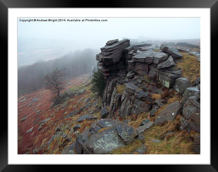  Stanage Edge, Derbyshire Framed Mounted Print by Andrew Wright