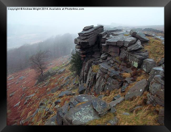  Stanage Edge, Derbyshire Framed Print by Andrew Wright