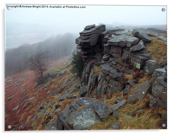  Stanage Edge, Derbyshire Acrylic by Andrew Wright