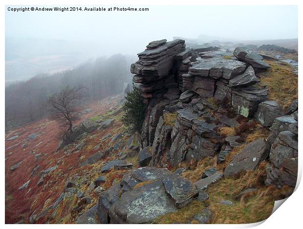  Stanage Edge, Derbyshire Print by Andrew Wright