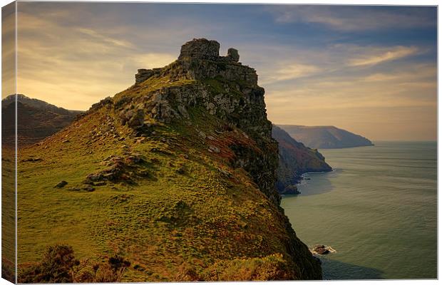 Majestic Castle Rock in the Valley of Rocks Canvas Print by Dave Wilkinson North Devon Ph