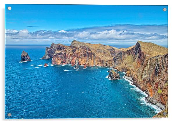 Madeira Coastline Acrylic by Roger Green