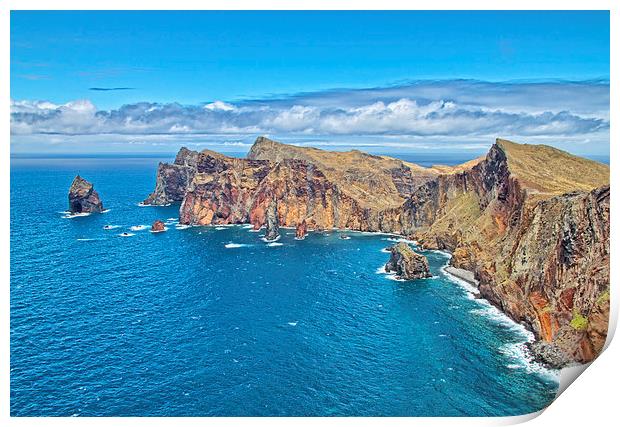 Madeira Coastline Print by Roger Green