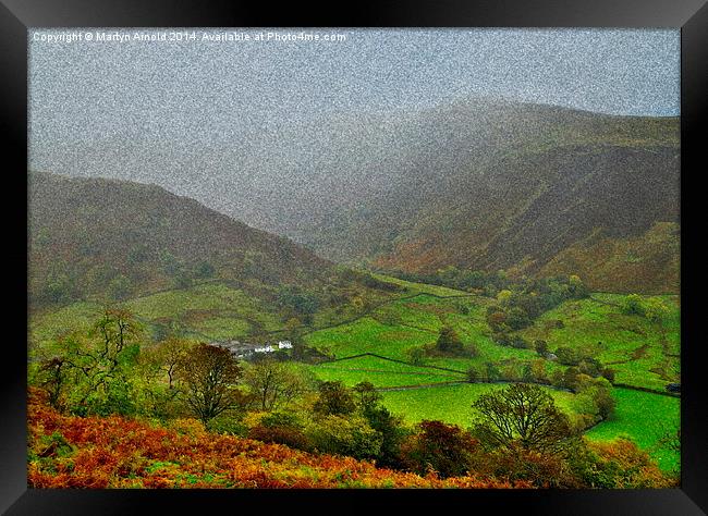 Mist over Lake District Fells near WIndermere Framed Print by Martyn Arnold