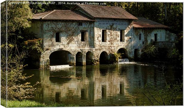  French Water Mill 2  Canvas Print by Philip Hodges aFIAP ,