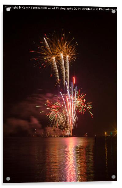  Poole Quay Fireworks Night 2014 Acrylic by Kelvin Futcher 2D Photography