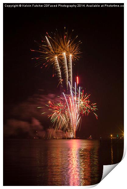  Poole Quay Fireworks Night 2014 Print by Kelvin Futcher 2D Photography