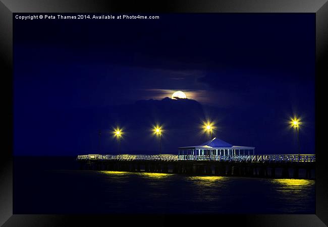 Goodnight Sweet Pier Framed Print by Peta Thames