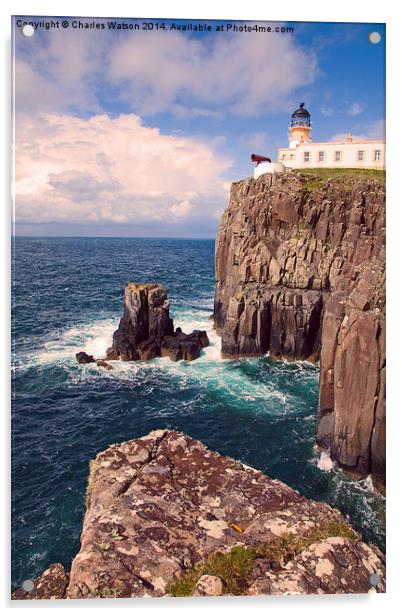  Neist Point Lighthouse  Acrylic by Charles Watson