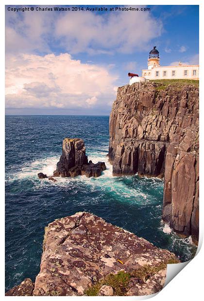  Neist Point Lighthouse  Print by Charles Watson