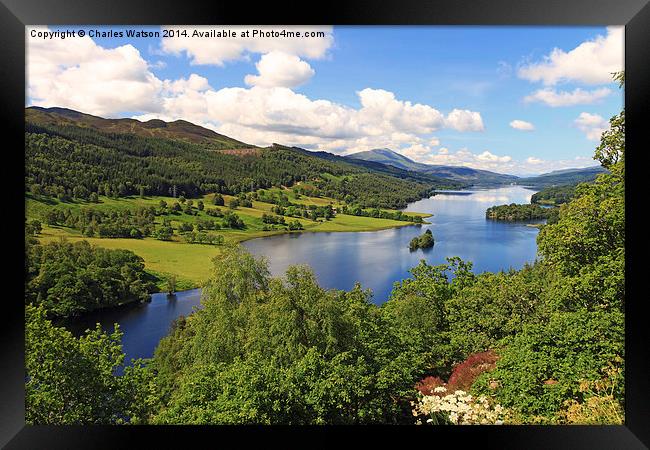  Queens View -  Pitlochry Framed Print by Charles Watson