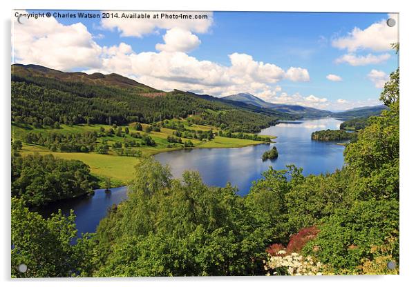  Queens View -  Pitlochry Acrylic by Charles Watson