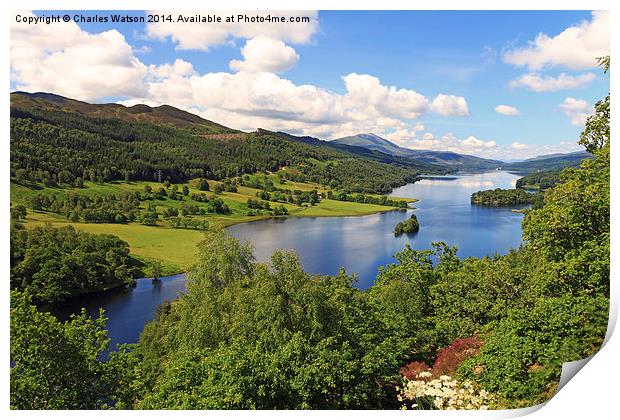  Queens View -  Pitlochry Print by Charles Watson