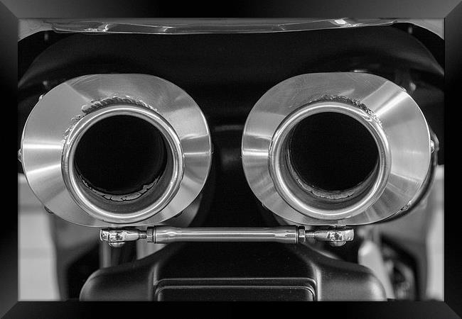 Ducati Twin Exhaust Framed Print by Brian Roscorla