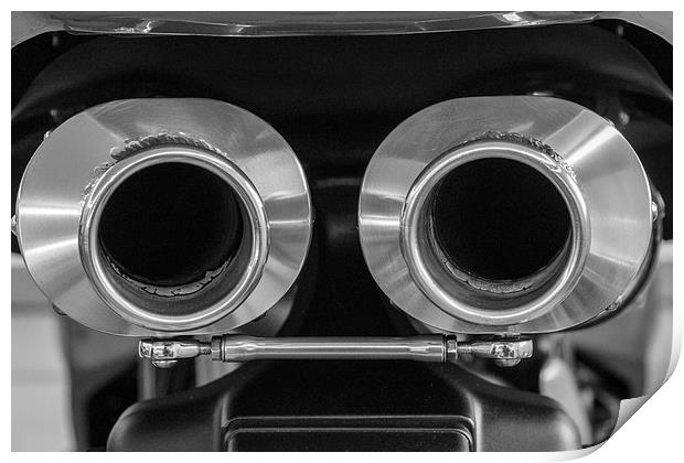 Ducati Twin Exhaust Print by Brian Roscorla