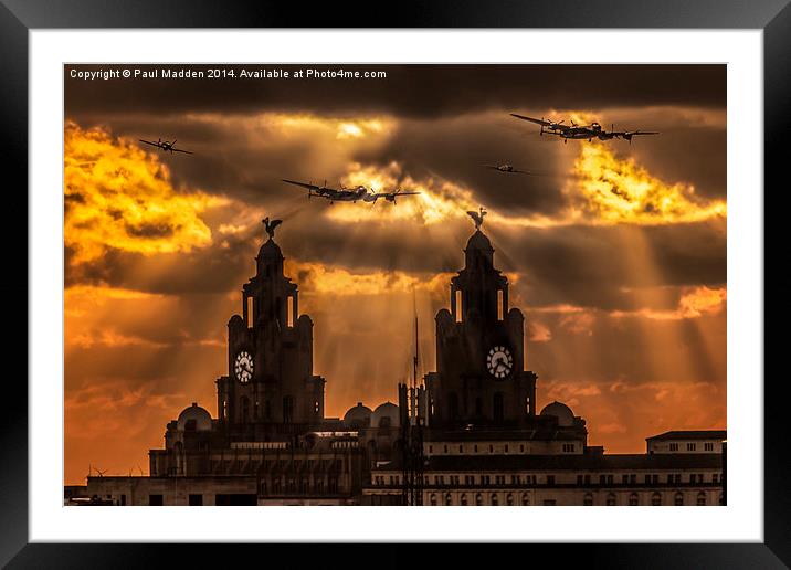 Warbirds and Liver Birds Framed Mounted Print by Paul Madden
