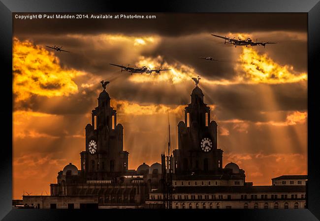 Warbirds and Liver Birds Framed Print by Paul Madden