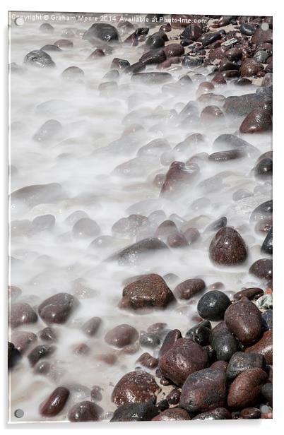 Sea washing over rocks Acrylic by Graham Moore