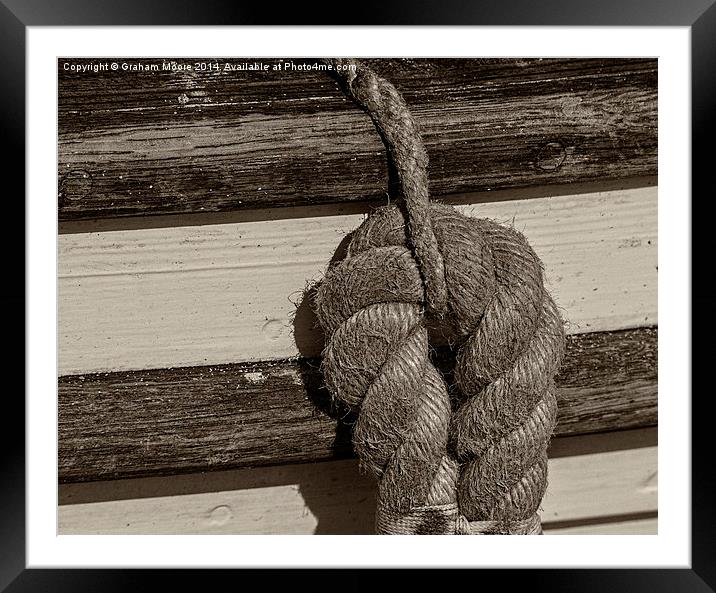 Rope on boat Framed Mounted Print by Graham Moore
